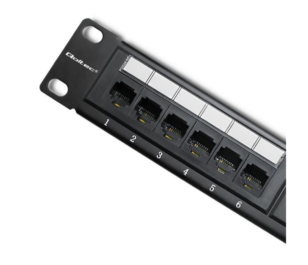 Qoltec Patch panel RACK 24 porty  kat.5E UTP czarny - 1329996 - zdjęcie 2